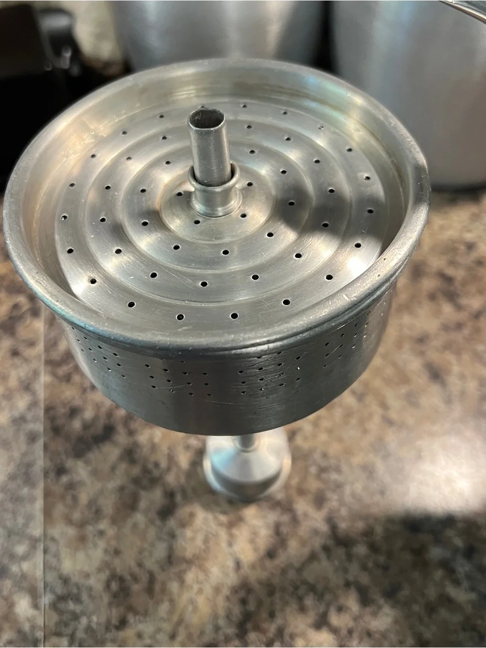 Vintage Mirro Pedestal Percolator with Black Handle
